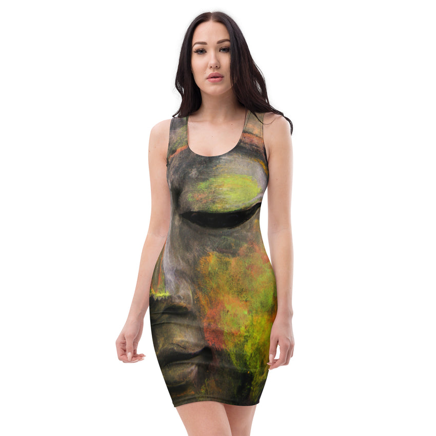 Buddha Face Bodycon Dress, lioness-love