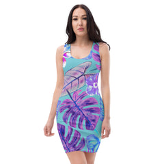 Women’s Tropical Bodycon Dress, lioness-love