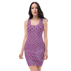 Purple Snake Print Bodycon Dress, lioness-love