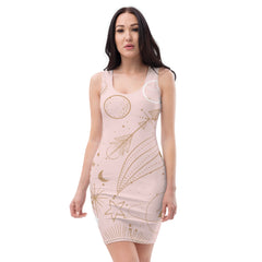 Pink and Gold Celestial Fitted Dress, lioness-love