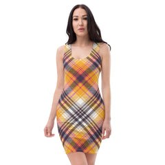 Plaid Pattern Fitted Mini Dress, lioness-love