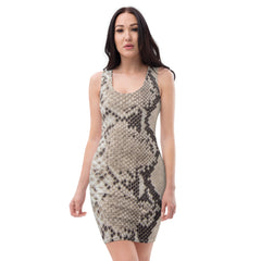 Snake Print Women’s Sexy Fitted Dress, lioness-love.com