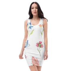 Floral Elegance Summer Fitted Dress, lioness-love