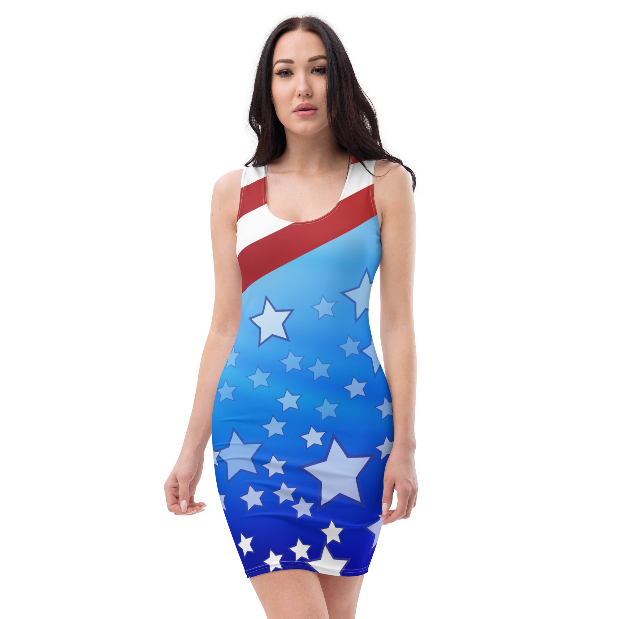 "Freedom Chic: Stars and Stripes Patriotic Comfort Dress", lioness-love