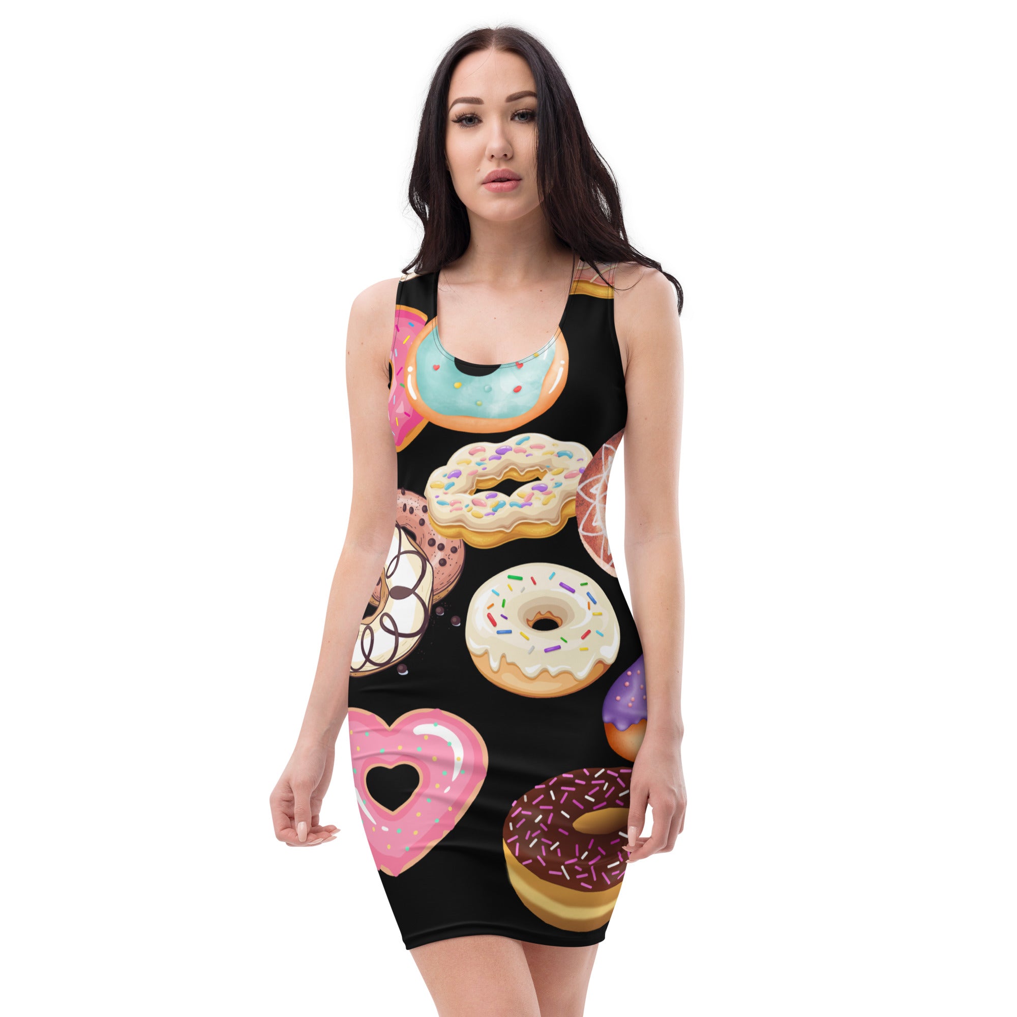 "Indulge in Sweet Style: Delicious Donuts Fitted Dress", lioness-love