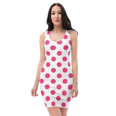Fuchsia Pink Polka Dot Women’s Summer Dress, lioness-love