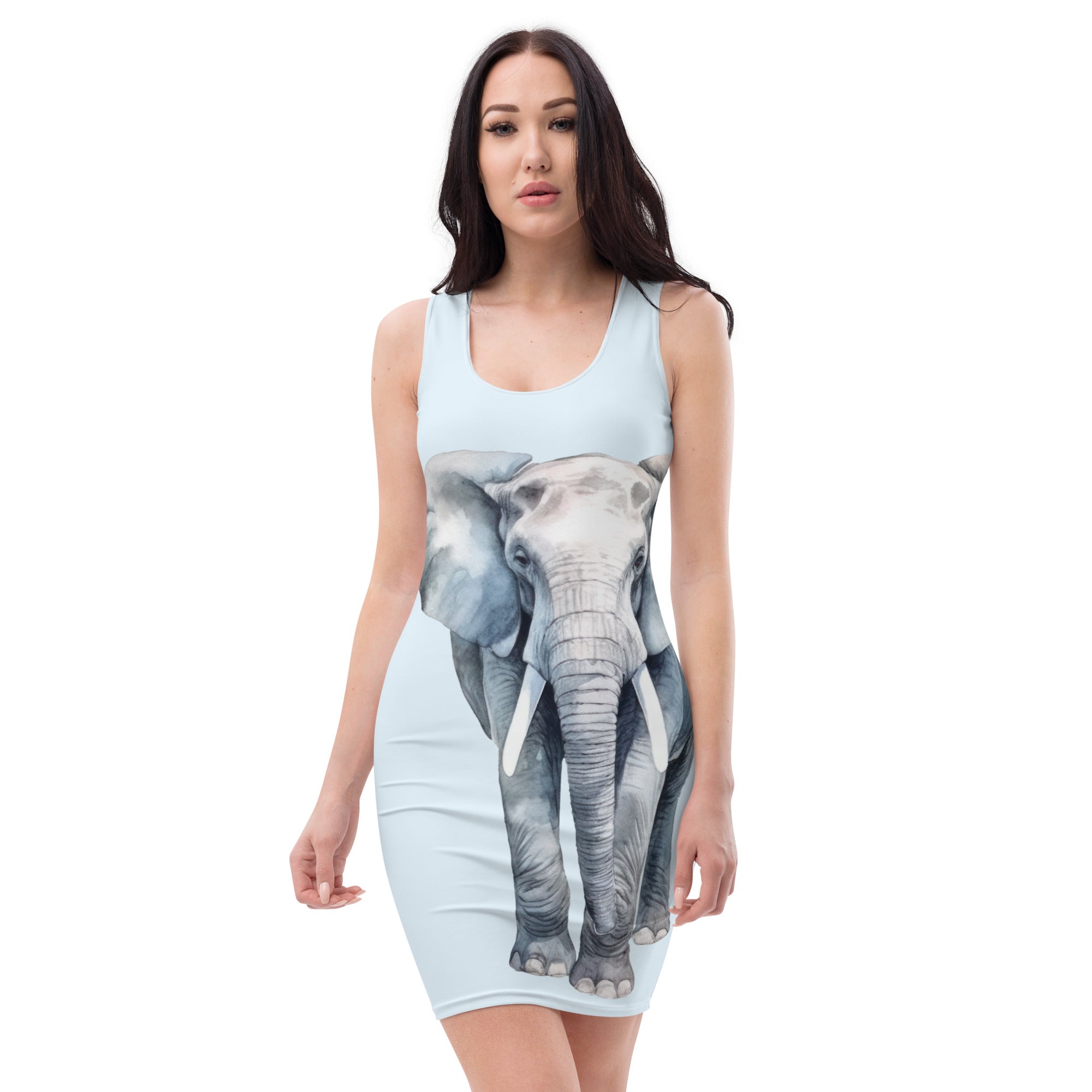 Elephant Lovers Fitted Dress, lioness-love