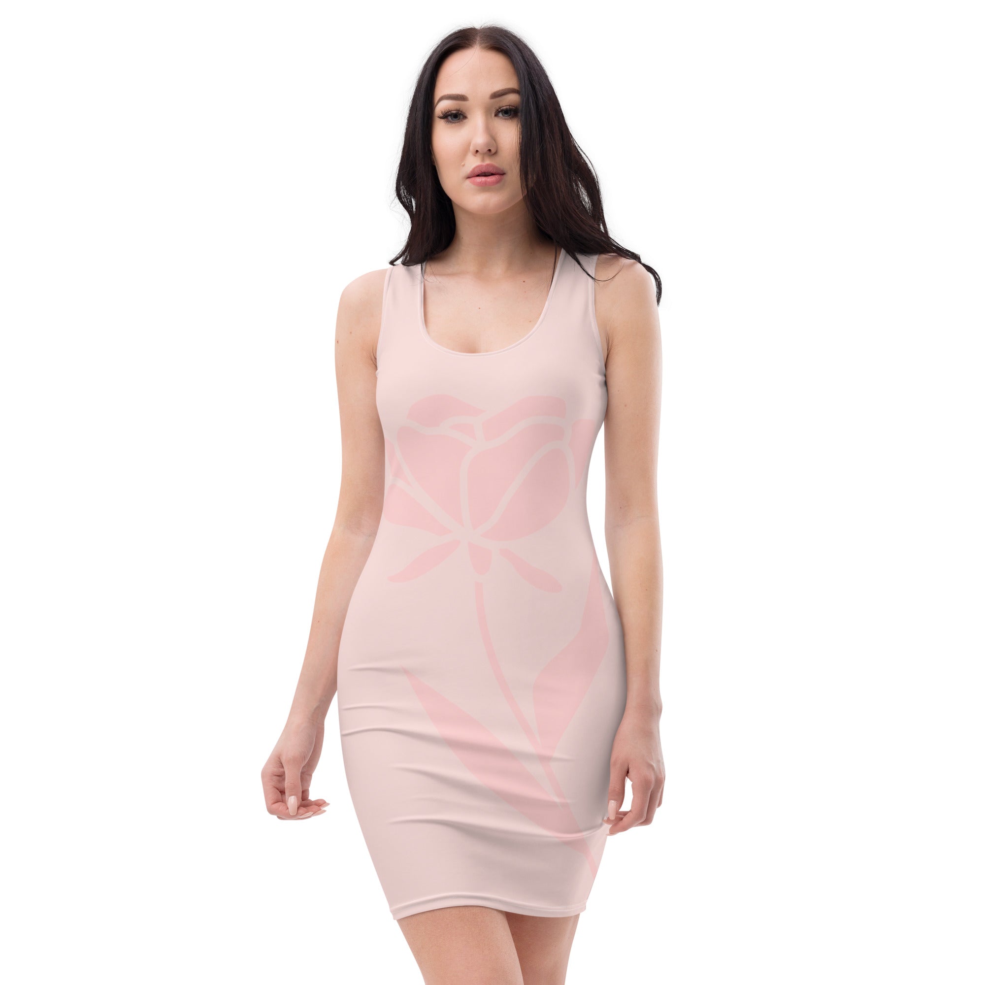 Rose Shadow Pink Fitted Dress, lioness-love