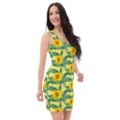 Summertime Sunflowers Bodycon Dress, lioness-love