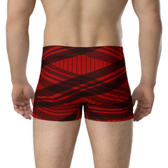 Black and red stripes boxer briefs for men