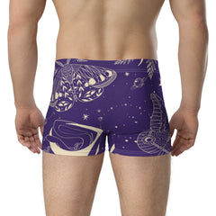 Purple graphic print boxer briefs for men