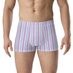 Stylish patterned boxer shorts with vertical stripes
