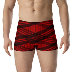 Modern men's boxer briefs with black and red stripes