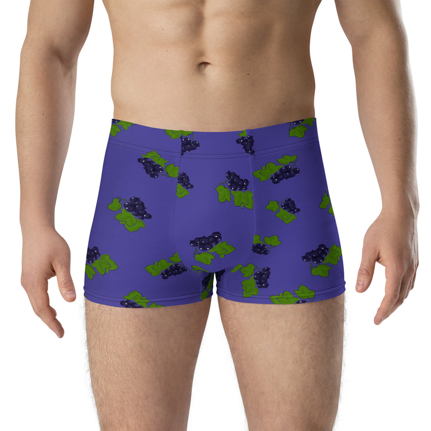 Stylish blue grapes printed boxers for men lioness-love.com