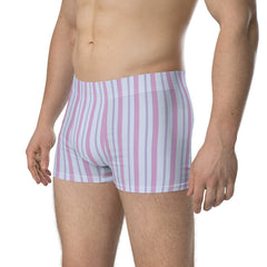 Vertical striped boxer briefs for men