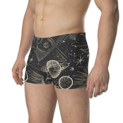 Space print boxer briefs for men