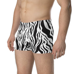 Zebra print boxer briefs for men