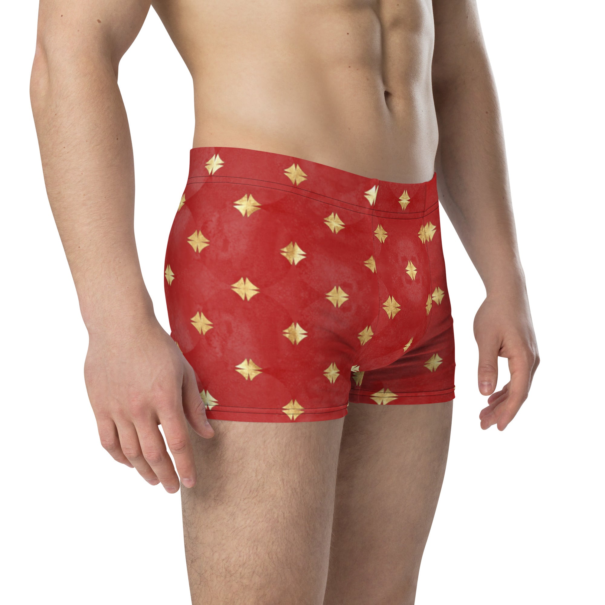 Red boxer with golden flowers for men’s