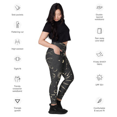 Crossover leggings with pockets