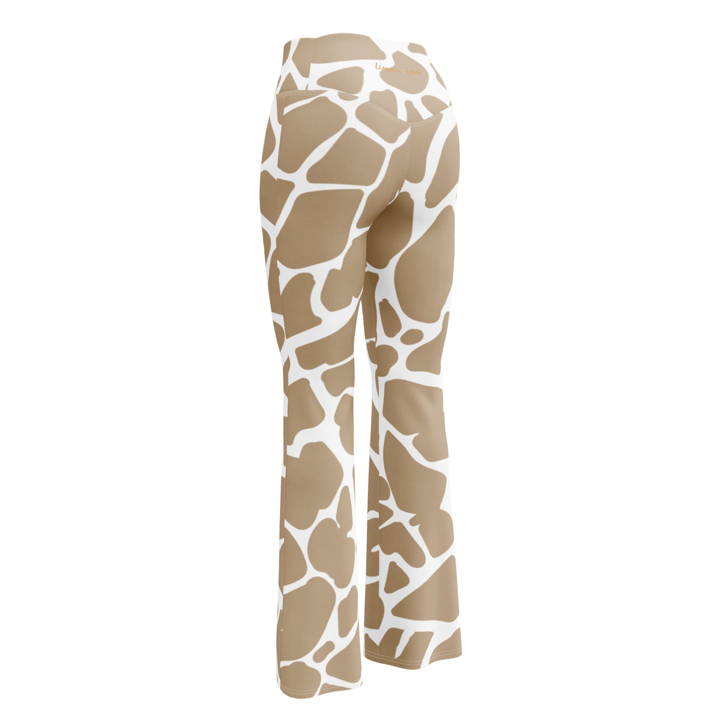 Women’s Leggings Giraffe Print Flare Leg, lioness-love