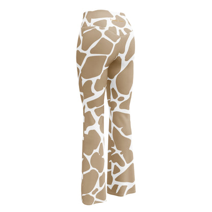 Women’s Leggings Giraffe Print Flare Leg, lioness-love