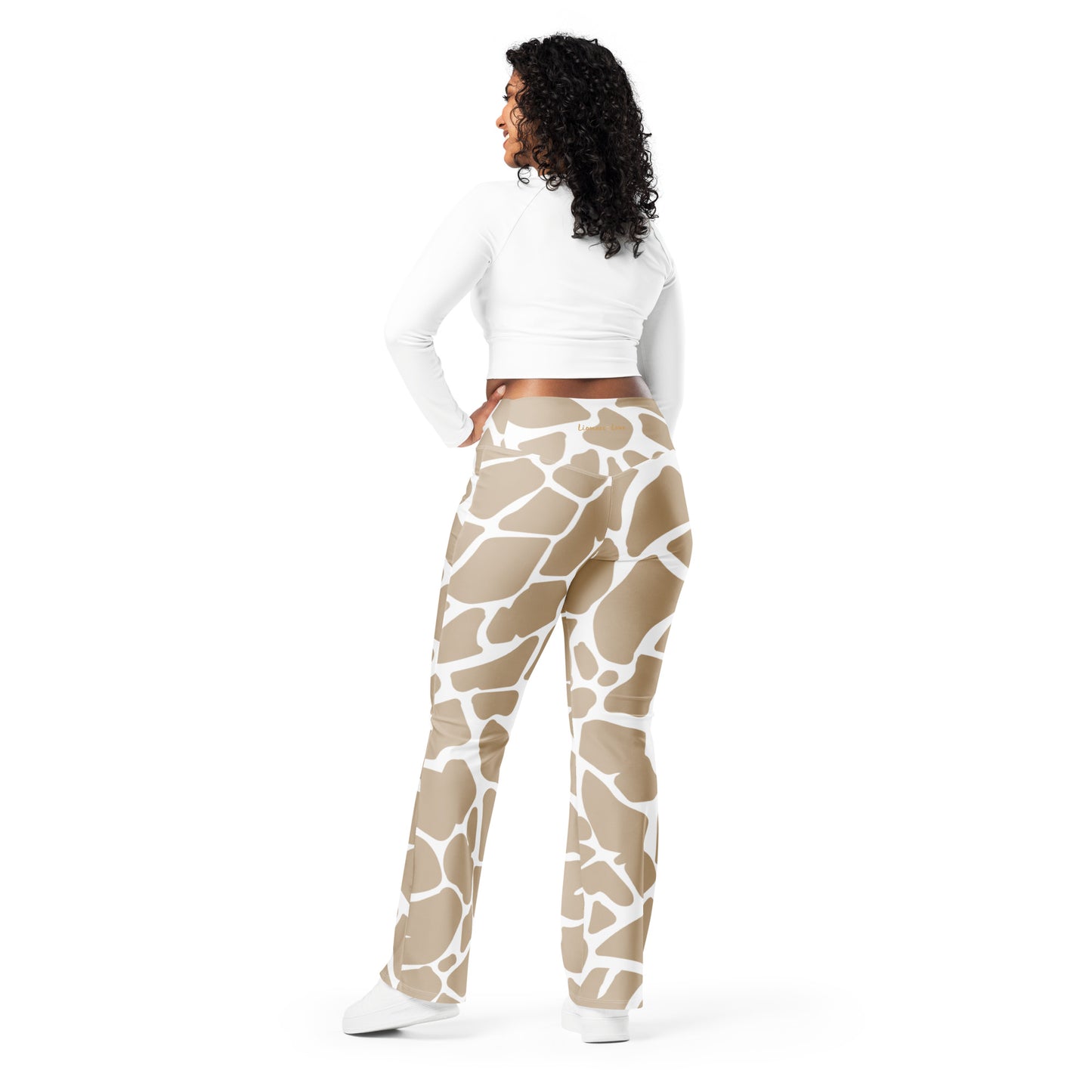 Women’s Leggings Giraffe Print Flare Leg, lioness-love