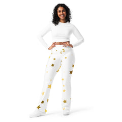 Women’s Gold Star Flare Leggings, lioness-love