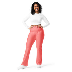 Solid Peach Flare Leggings, lioness-love