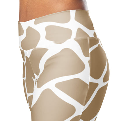 Women’s Leggings Giraffe Print Flare Leg, lioness-love