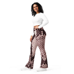 Snakeskin Printed Flare Leggings