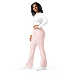 Solid Soft Pink Flare Leggings, lioness-love