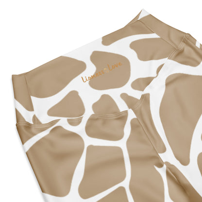 Women’s Leggings Giraffe Print Flare Leg, lioness-love