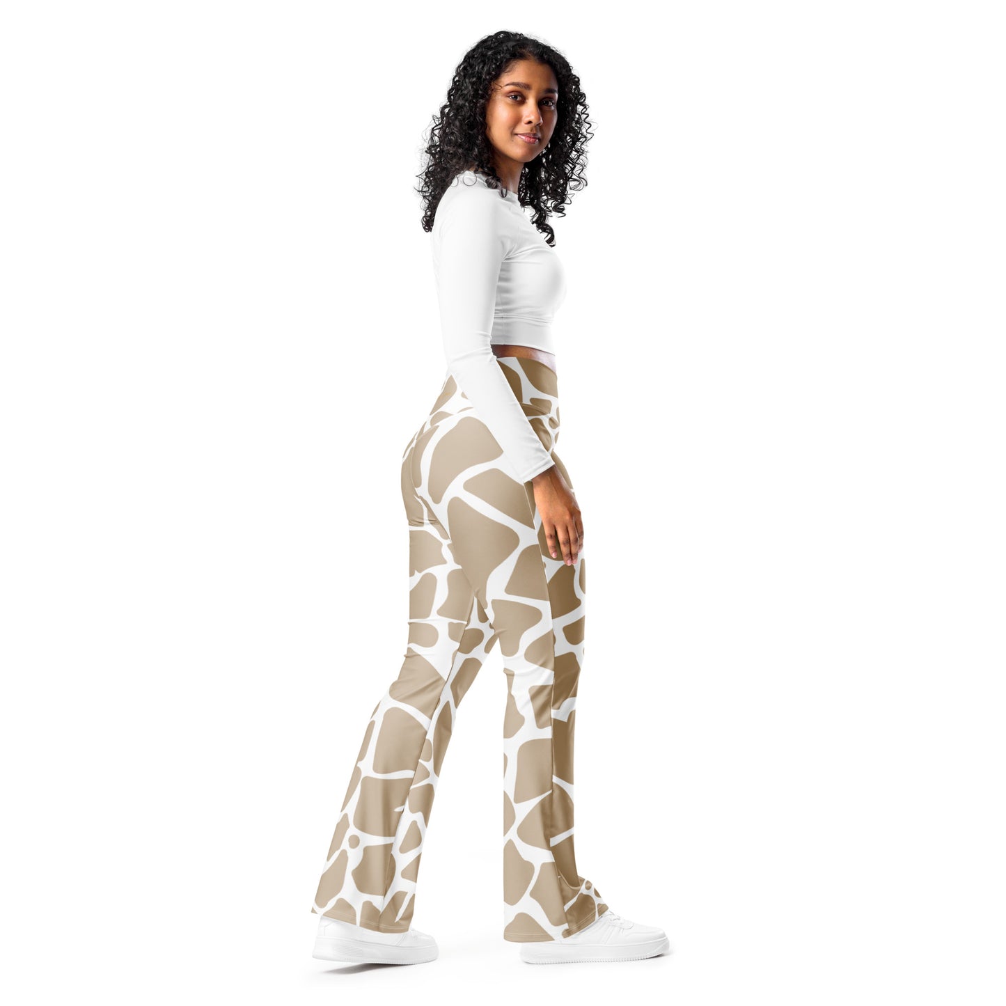 Women’s Leggings Giraffe Print Flare Leg, lioness-love