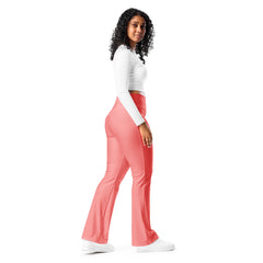 Solid Peach Flare Leggings, lioness-love