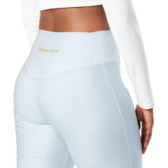 Solid Soft Blue Flare Leggings, lioness-love