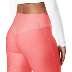 Solid Peach Flare Leggings, lioness-love