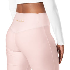 Solid Soft Pink Flare Leggings, lioness-love