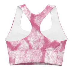 Featuring a charming pink and white color scheme, this bra offers a refreshing twist to your workout wardrobe.