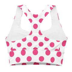Cute Pink Polka Dots Sports Bra | Yoga Bra | Racerback Bra, lioness-love