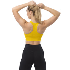 Women’s Longline Yellow Sports Bra, lioness-love