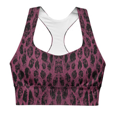 Elevate your workout with our leopard print longline sports bra. 