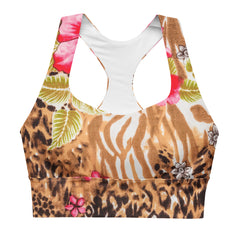 Animal Print Sports Bra Abstract Art Forest Floral