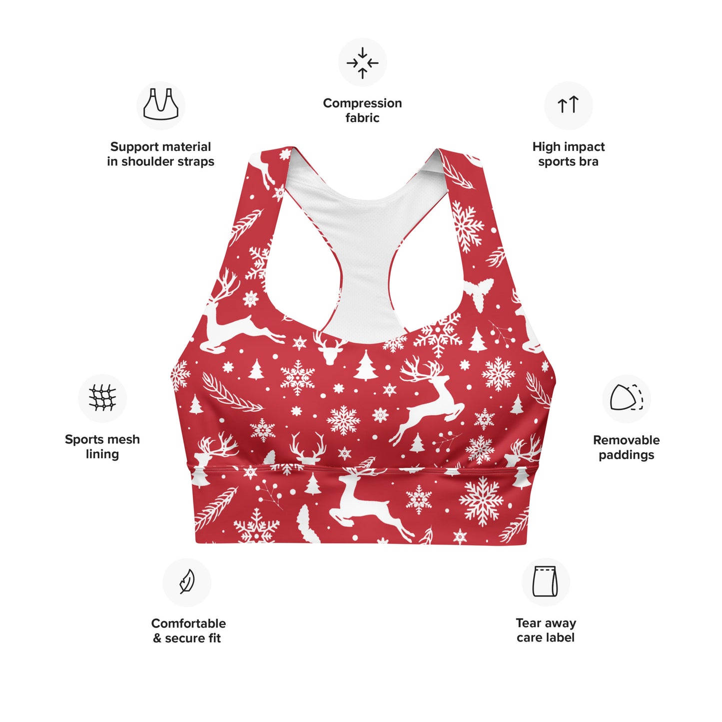 Christmas in July Longline Sports Bra