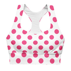 Cute Pink Polka Dots Sports Bra | Yoga Bra | Racerback Bra, lioness-love