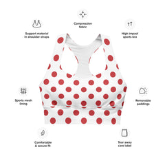 Red Polka Dots Sports Bra | Fitness Bra, lioness-love