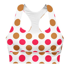 Gold and Pink Polka Dots Sports Bra | Racerback Bra | Training Bra, lioness-love