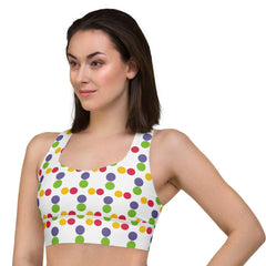 Colorful Polka Dots Sports Bra | Exercise Bra, lioness-love