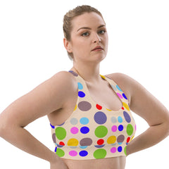 Vintage Polka Dots Sports Bra | Women Polka Dot Sports Bra, lioness-love