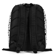 Minimalist Backpack Stars Design White and Black