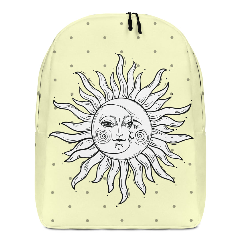 Minimalist Backpack Celestial Moon, Sun and Polka dots